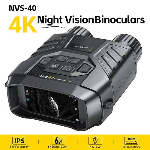 Fnirsi NVS-40 4K HD Gece G�r��l� D�rb�n K�z�l�tesi 6x Dijital Zoom