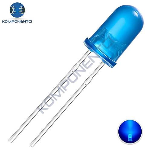 5mm Led Mavi Diyot  Diffused 1 Adet