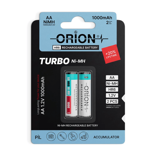 Orion AA 1.2V 1000mAh Ni-MH �arj Edilebilir Kalem Pil 2'li