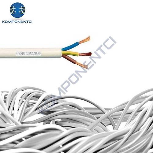 �znur 3x1.5 TTR Kablo Beyaz H05VV-F 1mt