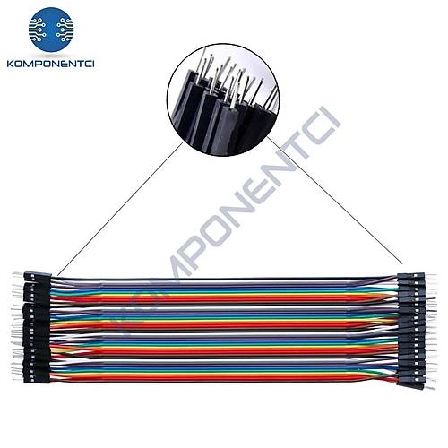 Jumper Kablo Erkek-Erkek M2M 20cm 40 Adet