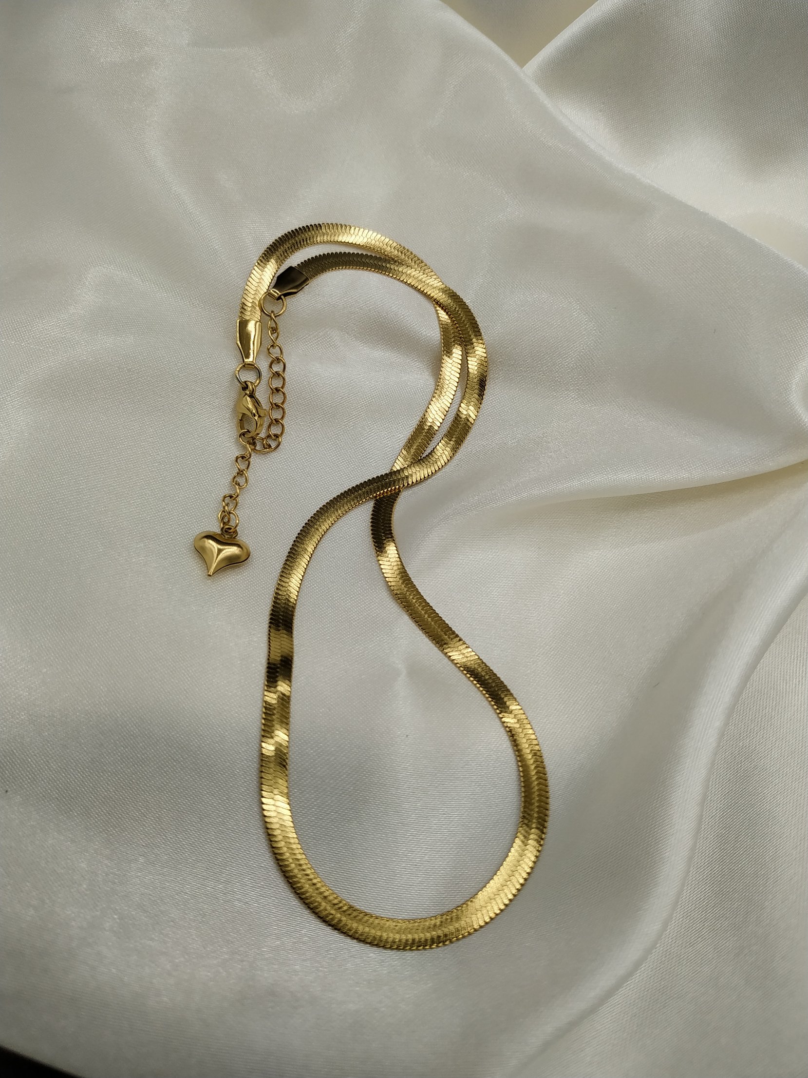 Çelik İtalyan Yassı Kolye - Gold Model