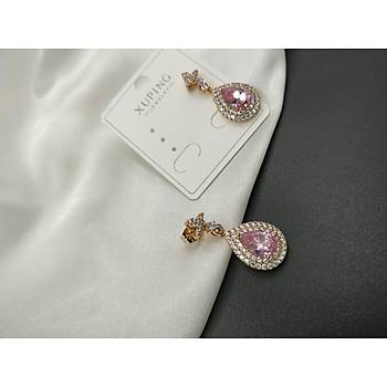 Zirkon lemeli Pembe Kristal Ta Xuping Damla Kpe