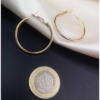 Klipsli Gold Halka Kpe (3 cm)
