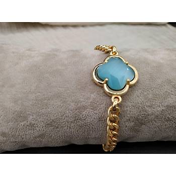 Turkuaz Kesme Kristal Tal Van Cleef Bileklik