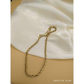 elik Burgu Gold Kolye - 45 cm/4mm