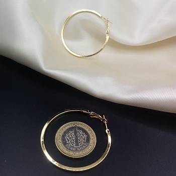 Klipsli Gold Halka Kpe (4 cm)