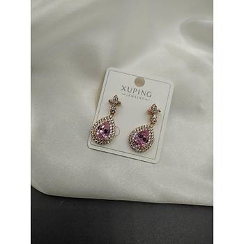 Zirkon lemeli Pembe Kristal Ta Xuping Damla Kpe
