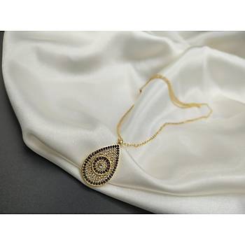 Renkli Ful Zirkon Tal Damla Kolye