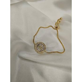 Zirkon Tal Asansrl Gold Bileklik