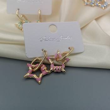 Pembe Mineli Yldz Kpe - Gold