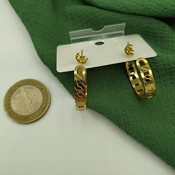 Zincir Model elik Halka Kpe / Gold