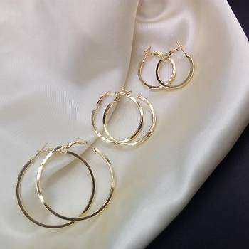 Klipsli Gold Halka Kpe (3 cm)
