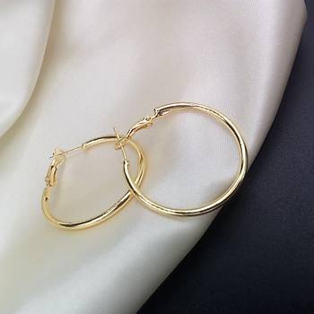 Klipsli Gold Halka Kpe (3 cm)