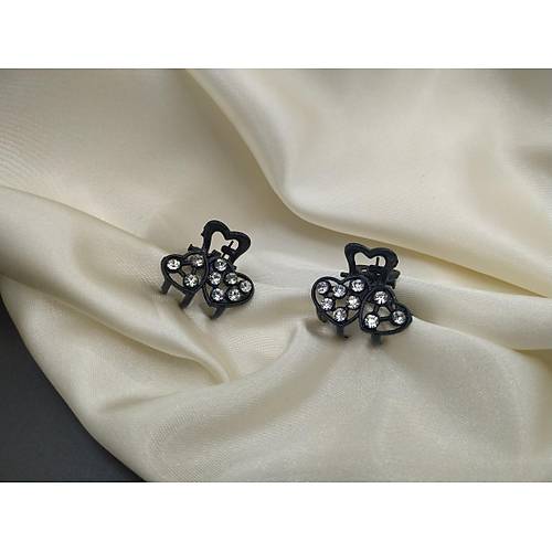 Taşlı Mandal Toka - Kalp Motif (1 Adet)