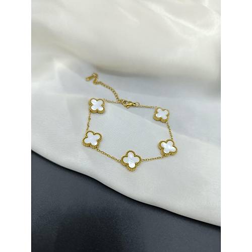 Gold - Sedef Model Van Cleef elik Bileklik
