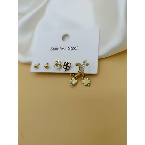 Zirkon Ta�l� Yonca ve Top�uk Model �oklu �elik K�pe