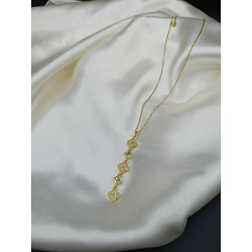 Zirkon Ta�l� Yonca Sallant�l� Y Model �elik Kolye