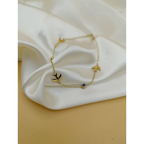 Mavi Boncuklu K�rlang�� Fig�rl� �elik Halhal