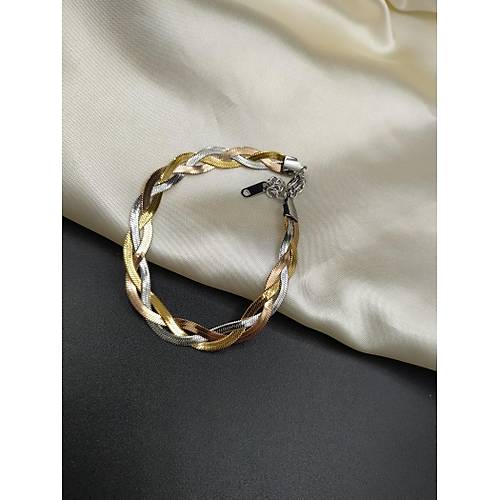 �rg�l� �talyan Yass� Gold-Rose-G�m�� �elik Bileklik