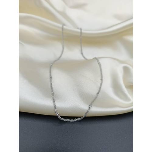 Dorika Top�uklu �elik Has�r Zincir Kolye - 45 cm