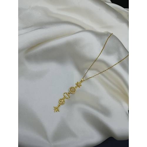 Zirkon Ta�l� Kar-G�ne�-Y�ld�z Element Model �elik Y Kolye