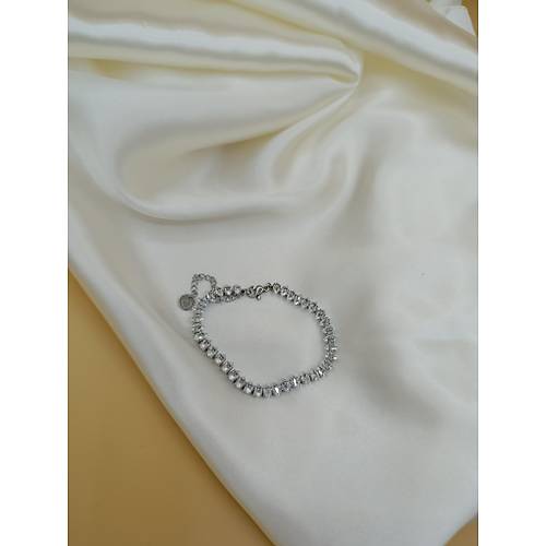 Zirkon Ta�l� Mekik Model �elik Su Yolu Bileklik