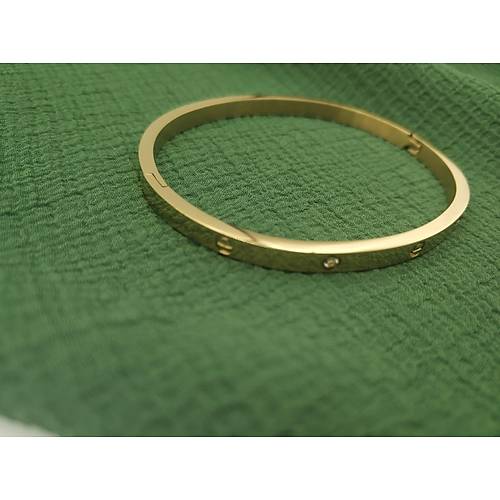�elik Cartier Ta�l� Gold Bileklik - �nce Model