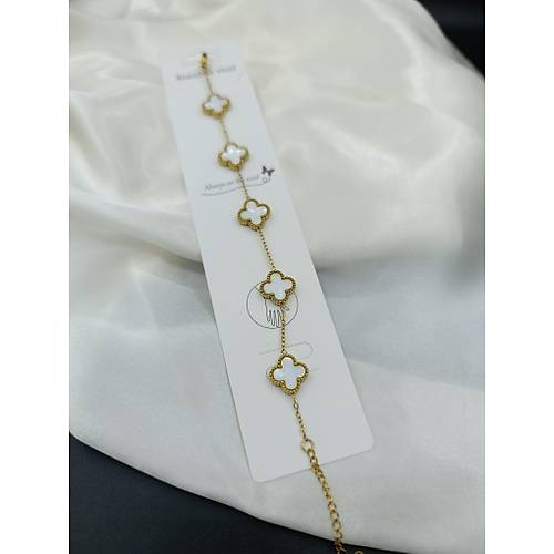 Gold - Sedef Model Van Cleef elik Bileklik