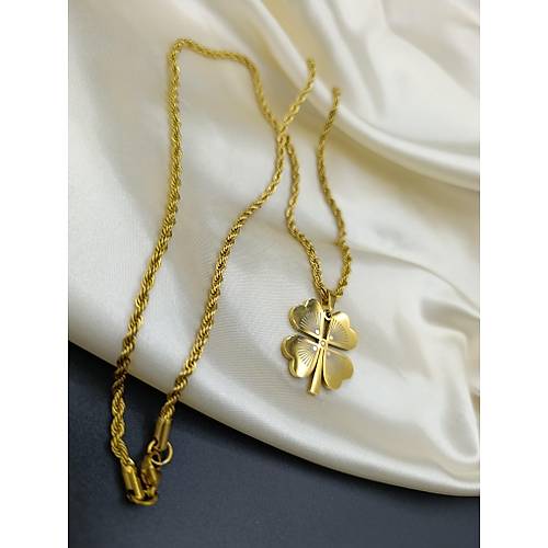 Yonca Fig�rl� �elik Burgu Kolye (60 cm)