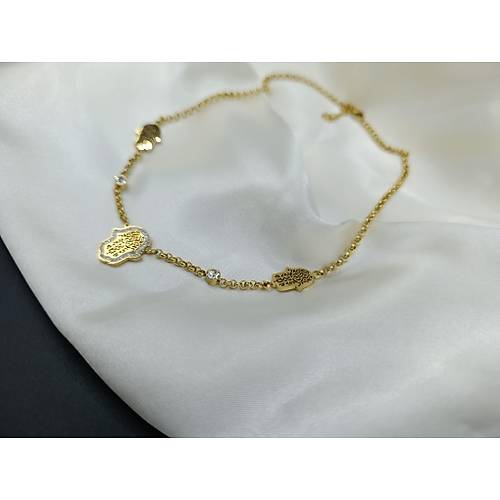 Zirkon Tal Fatma Ana Eli elik Kolye