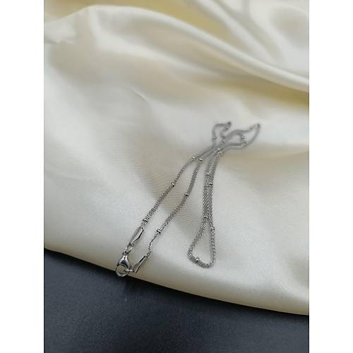 Dorika Top�uklu �elik Has�r Zincir Kolye - 45 cm
