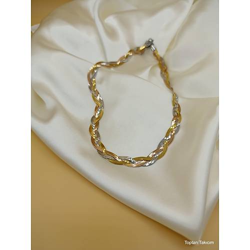�talyan Yass� Gold-Rose-G�m�� �rg�l� �elik Kolye