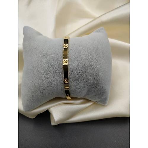 �elik Cartier Ta�l� Gold Bileklik - �nce Model
