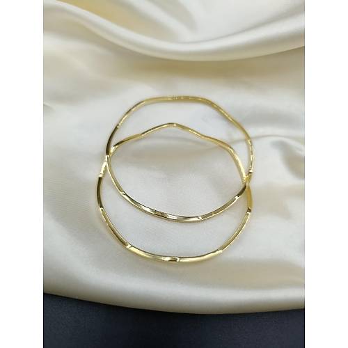2'li �elik Zikzak Ajda Bilezik - 6.5 cm