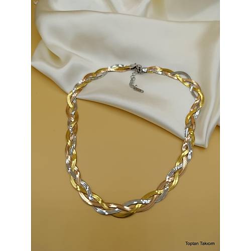 �talyan Yass� Gold-Rose-G�m�� �rg�l� �elik Kolye