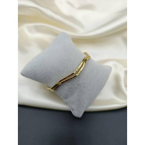 2'li �elik Zikzak Ajda Bilezik - 6.5 cm