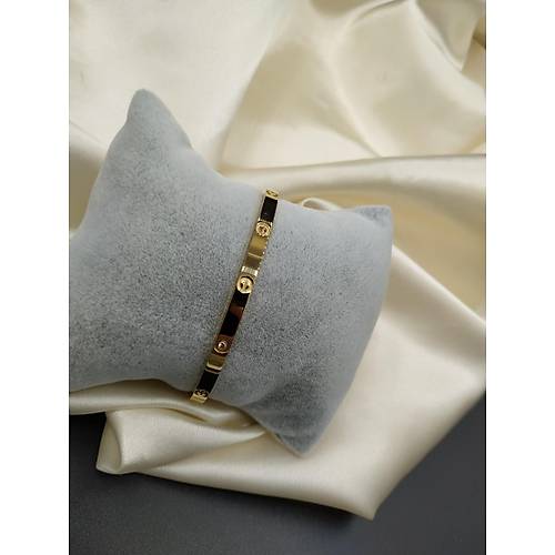 �elik Cartier Ta�l� Gold Bileklik - �nce Model