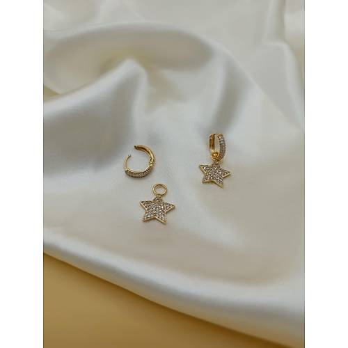 Zirkon Ta�l� Y�ld�z Model Xuping Vip Halka K�pe