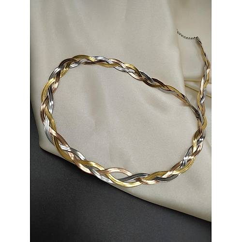 �talyan Yass� Gold-Rose-G�m�� �rg�l� �elik Kolye