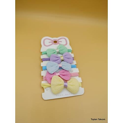 5 Renk Kurdele Fiyonk Model Lastik Toka Seti