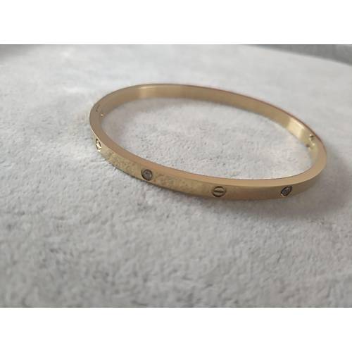 �elik Cartier Ta�l� Gold Bileklik - �nce Model