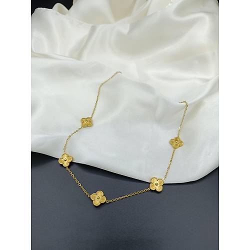 Gold Model Van Cleef Yonca elik Kolye