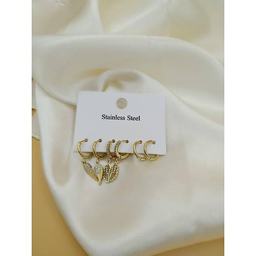 Zirkon Ta�l� Kanat ve Halka Model �oklu �elik K�pe