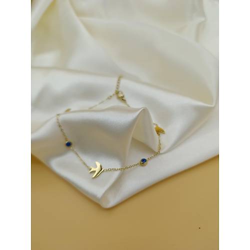 Mavi Boncuklu K�rlang�� Fig�rl� �elik Halhal