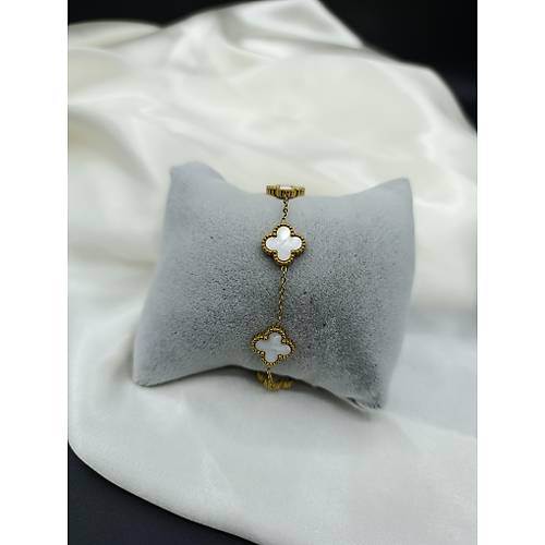 Gold - Sedef Model Van Cleef elik Bileklik