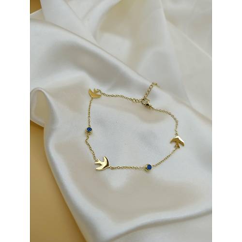 Mavi Boncuklu K�rlang�� Fig�rl� �elik Halhal