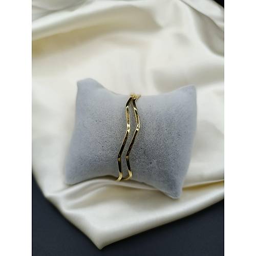 2'li �elik Zikzak Ajda Bilezik - 6.0 cm