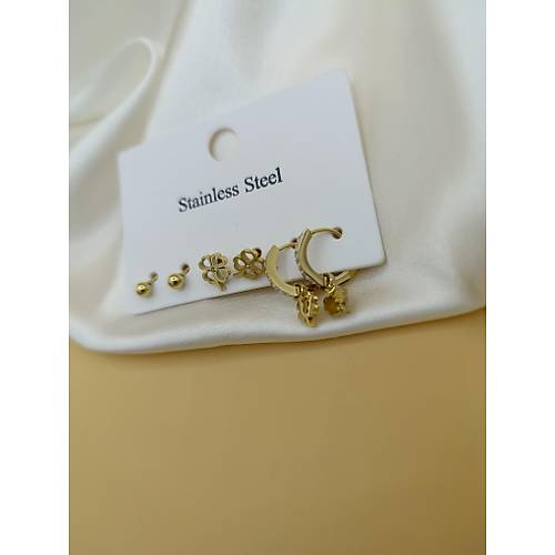 Zirkon Ta�l� Yonca ve Top�uk Model �oklu �elik K�pe