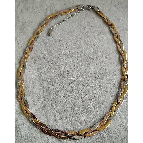 �talyan Yass� Gold-Rose-G�m�� �rg�l� �elik Kolye